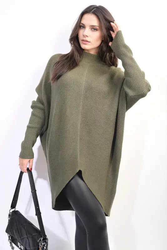 Turtle Neck Longline Knitted Jumper Elite Urban