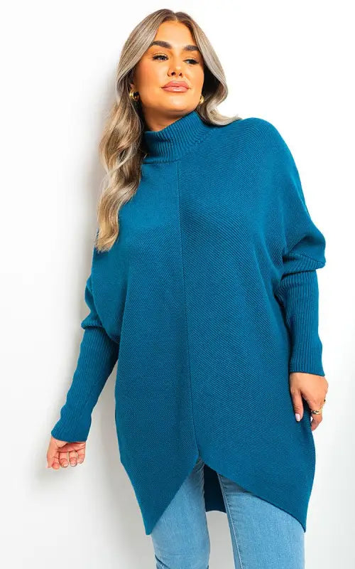 Turtle Neck Longline Knitted Jumper Elite Urban