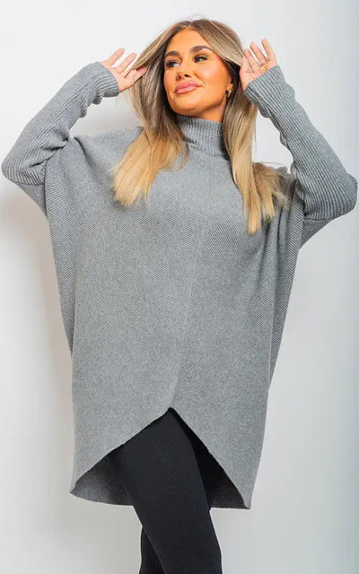 Turtle Neck Longline Knitted Jumper Elite Urban