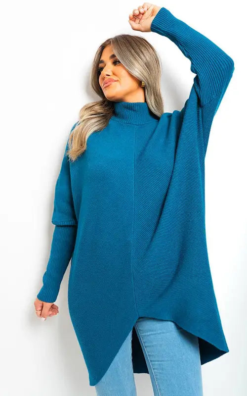 Turtle Neck Longline Knitted Jumper Elite Urban