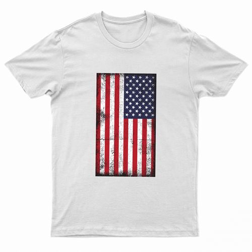 Adults Printed American Flag US Grunge T-Shirt by Ek Wholesale